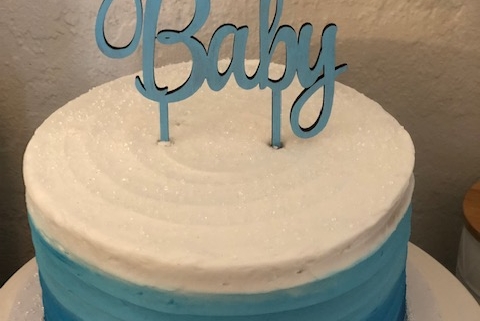 Ombre Texture Baby Shower Cake