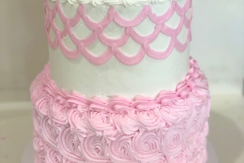 Two-tiered Baby Bootie Baby Shower Cake