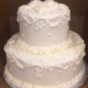 Two-tiered All White Wedding Cake