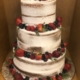 Three-tiered Naked Strawberry Wedding Cake