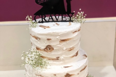 Two-tiered Rustic Wedding Cake