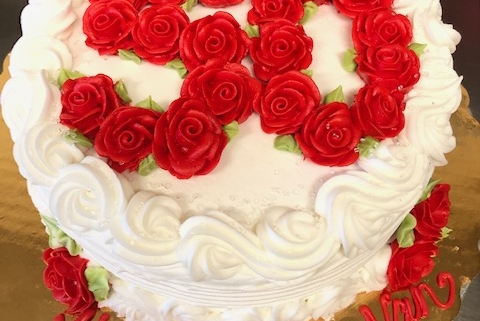 50th Round Rose Birthday Cake