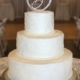 Three-tiered Textured Classic White Wedding Cake